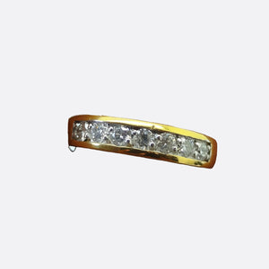 Bague en Or Jaune 18K avec Diamants - Taille 54 -  3.70g