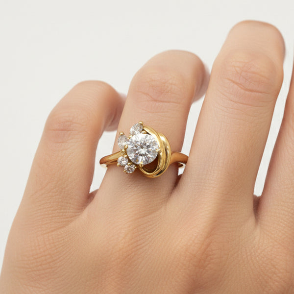 Bagues en Or Jaune avec Oxydes de Zircon 18K
