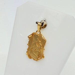 Pendentif Médaillon Or Jaune 18k Femme Fleur