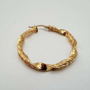 Boucles d'oreilles créoles en or jaune 18K 3.2 Grs