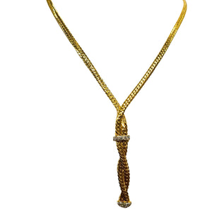 Collier Matinée Serpent en Or Jaune et Or Gris 18 Carats