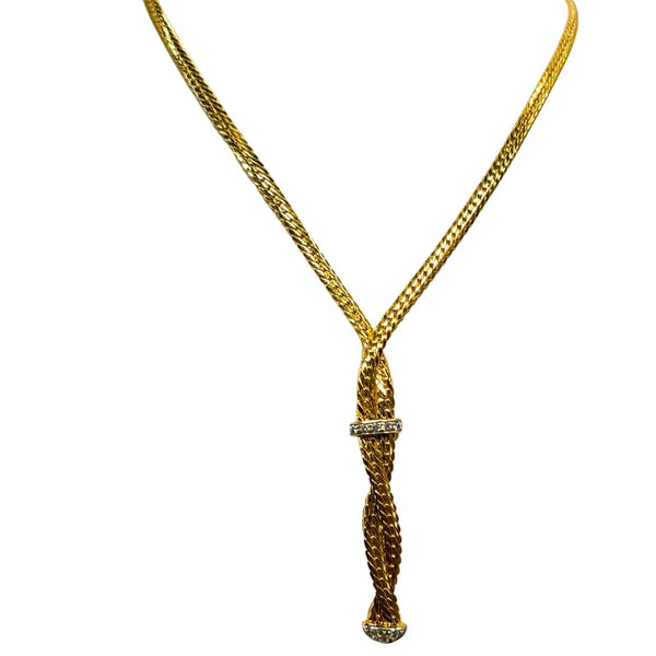 Collier Matinée Serpent en Or Jaune et Or Gris 18 Carats