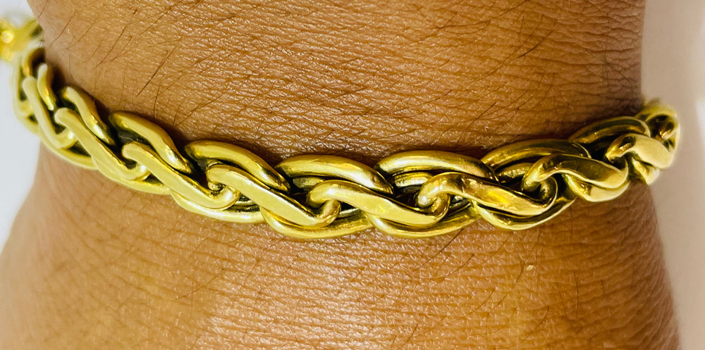 Bracelet Maillon Torsadé Or Jaune 18k - 12.3 Gr - 20 cm