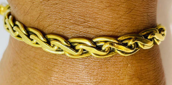 Bracelet Maillon Torsadé Or Jaune 18k - 12.3 Gr - 20 cm