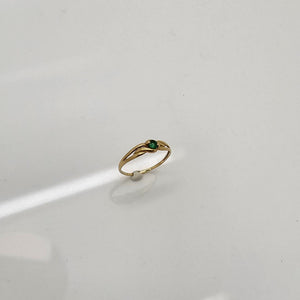 Solitaire en Or Jaune 18K - Taille 54 - 0.89G
