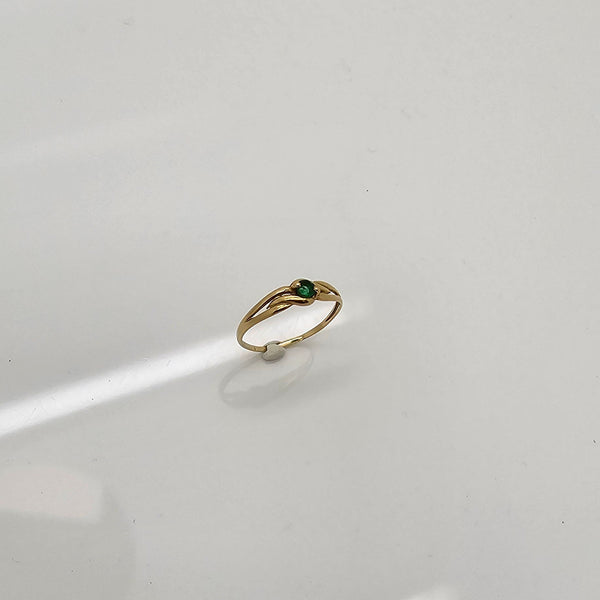 Solitaire en Or Jaune 18K - Taille 54 - 0.89G