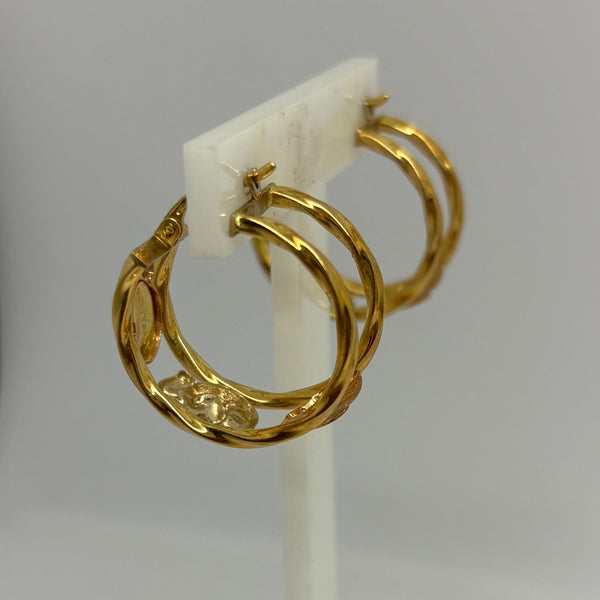 Boucles d'oreilles créoles en Or jaune 18K - 6.15G