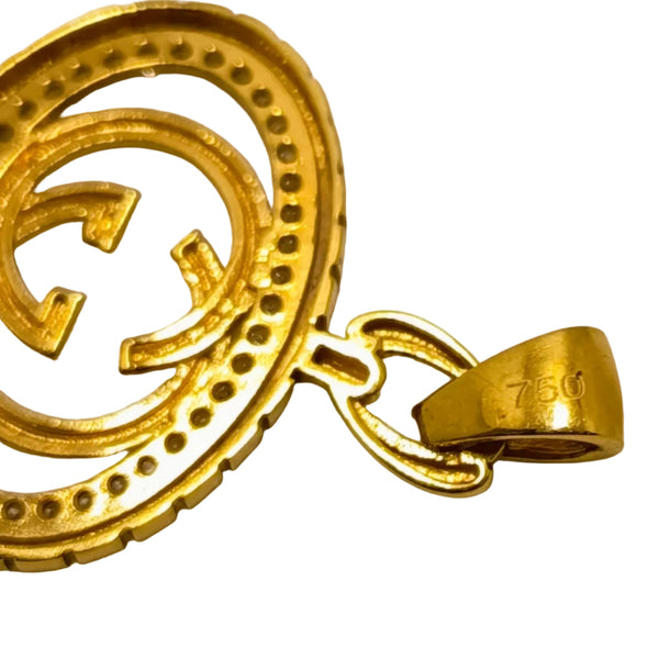 Pendentif Médaille Or Jaune 18 Carats avec Oxydes