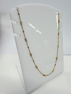 Collier Or Jaune Longue Chaîne Maille Filigrane 18k