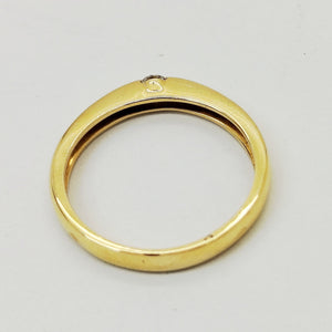 Bague Solitaire Or Jaune 18K  Diamants - Taille 54 - 2.83g