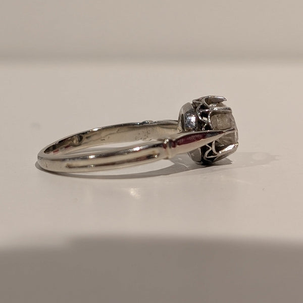 Solitaire Or Blanc 18 K - Taille 50 - 2.95G