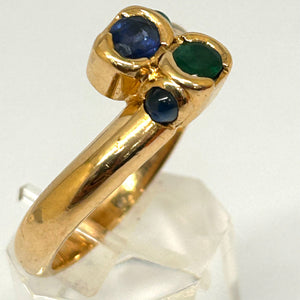 Bagues Toi&Moi Or Jaune 18 Carats avec Saphir
