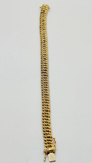 Bracelet maille américaine en Or Jaune 18k 10.62 Grs