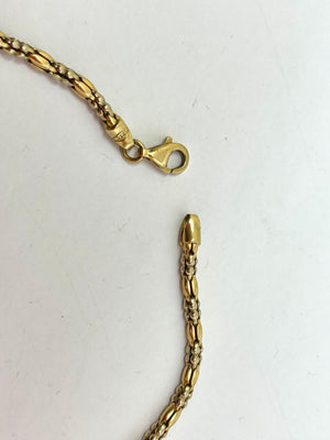 Collier Or Jaune Maille Diamantée 18 K - 10 G
