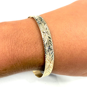 Bracelet Jonc en Or Jaune 18k Travaillé - 12.71 Grs