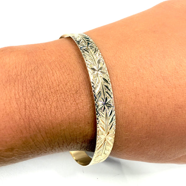 Bracelet Jonc en Or Jaune 18k Travaillé - 12.71 Grs