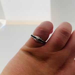 Bagues en Or Blanc avec Saphirs et Diamants 18K - T 53