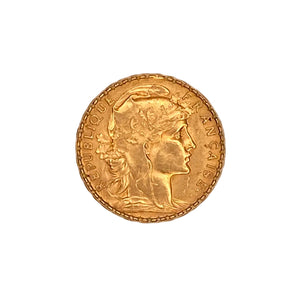 Pièce 20 Francs Marianne  en or jaune 20k - 6.45 G