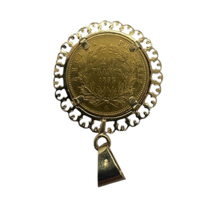 Pendentif 20 Francs Napoléon III en Or Jaune 1853