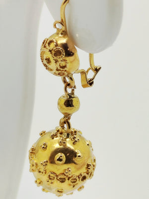 Boucles d'Oreilles Pendantes en Or Jaune 18K - 4.95gr