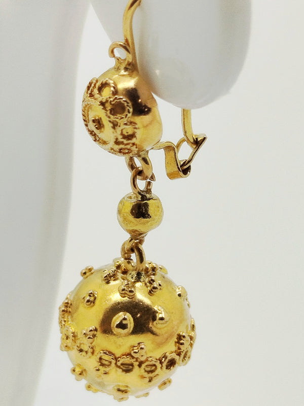 Boucles d'Oreilles Pendantes en Or Jaune 18K - 4.95gr