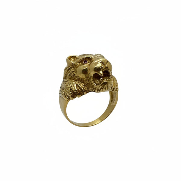 Chevalière Lion en Or jaune 18k - 12.86 G