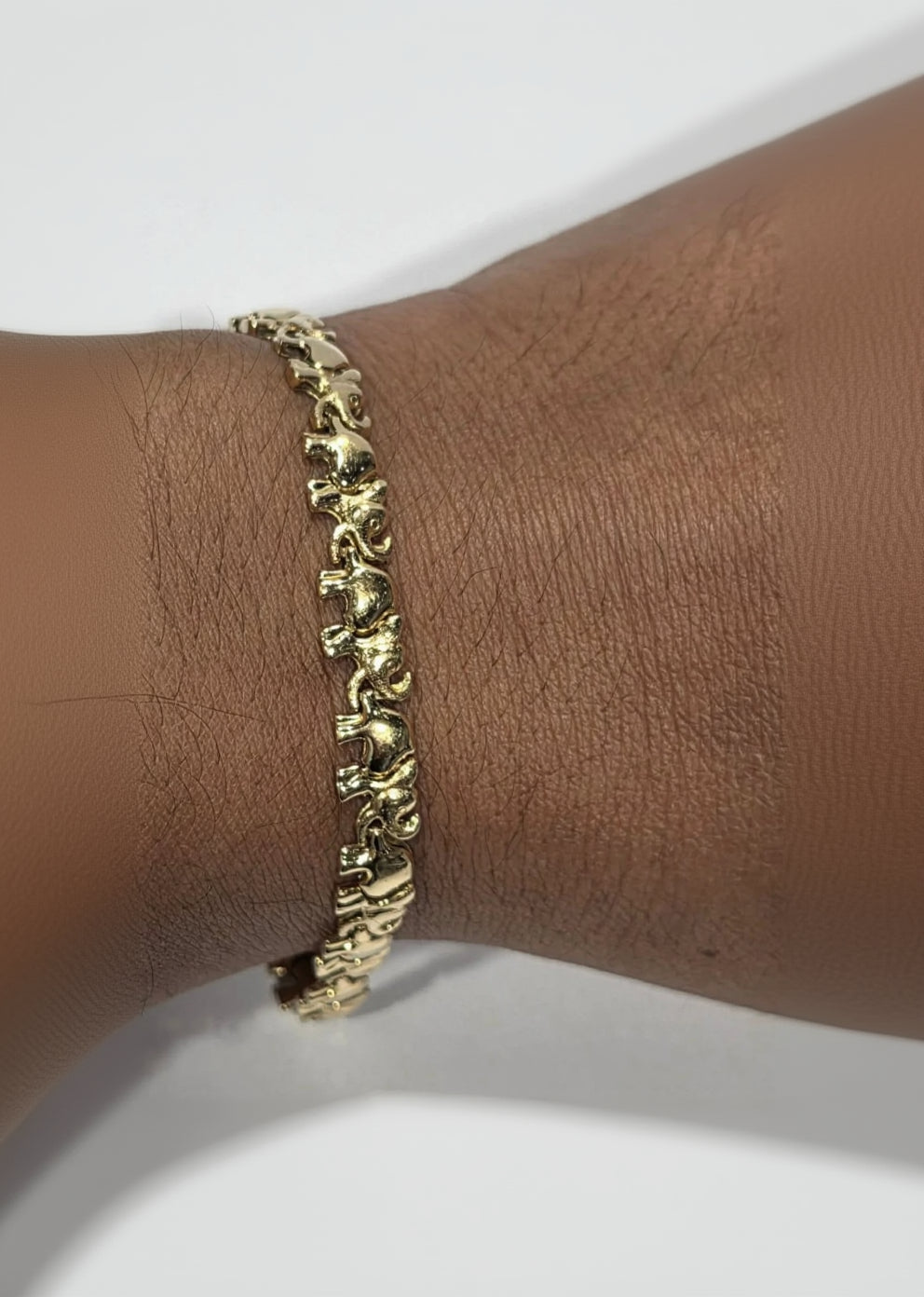 Bracelet maille éléphants en or 18 carats