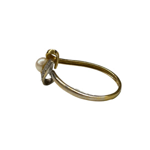 Bague Empierrée en Or Jaune et Gris 18K