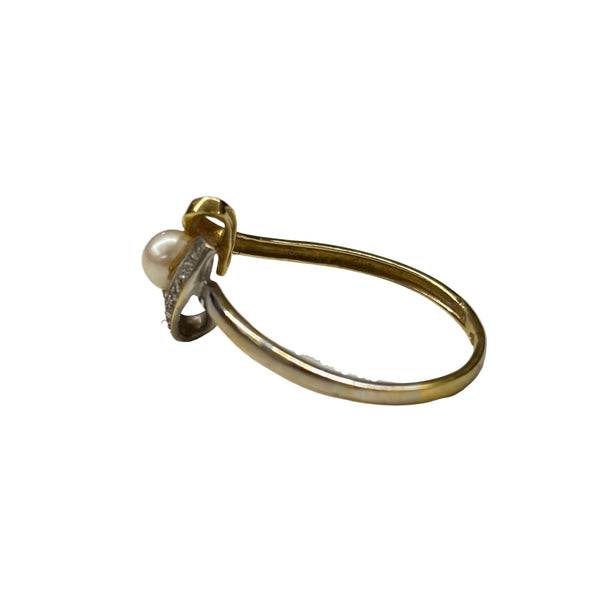 Bague Empierrée en Or Jaune et Gris 18K