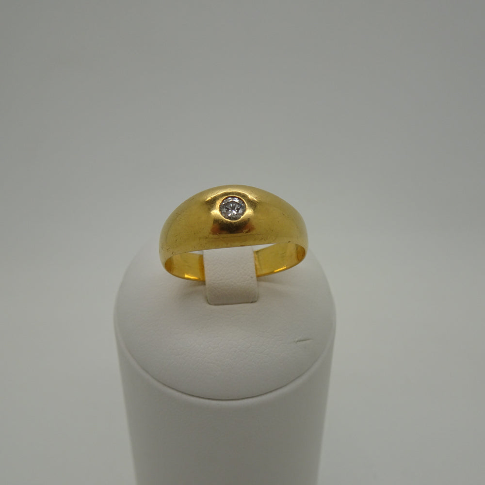 Bague Jonc Or Jaune 18K avec Diamant 0.05ct