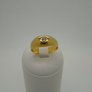 Bague Jonc Or Jaune 18K avec Diamant 0.05ct