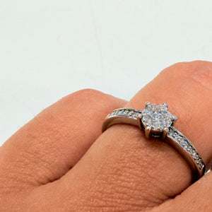 Bagues en Or Blanc et Diamants 18k - Taille 52
