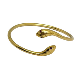 Bracelet Jonc en or jaune avec 4 Rubis 18 K - 10.71 Grs