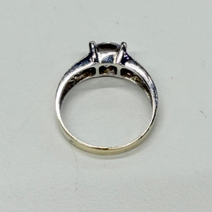 Bague Solitaire Or Blanc et Zirconium 18k