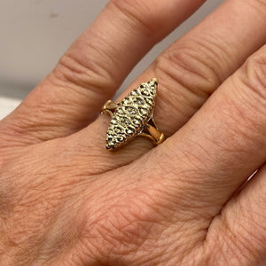 Bague Marquise en Or Jaune et Or blanc - Taille 53