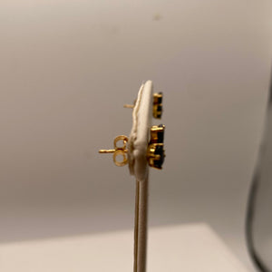 Boucles d'oreilles en Or jaune 18K diamant et saphirs - 1.45G