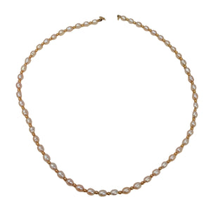Collier ras du cou en perles d'eau et Or Jaune 18K