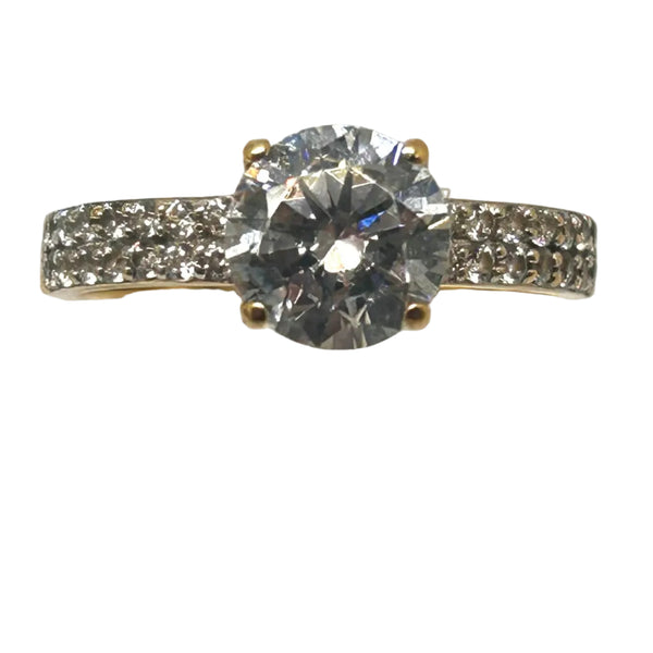 Solitaire pierres oxyde de zirconium en Or 18K