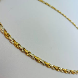 Collier Ras du Cou en Or Jaune et Or Gris 18K 21.12 Grs