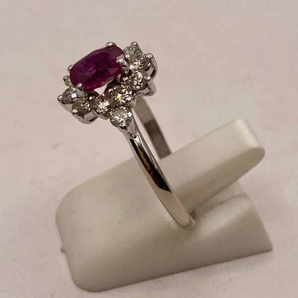 Bague Marguerite en Or Blanc 18 Carats - Taille 54,5