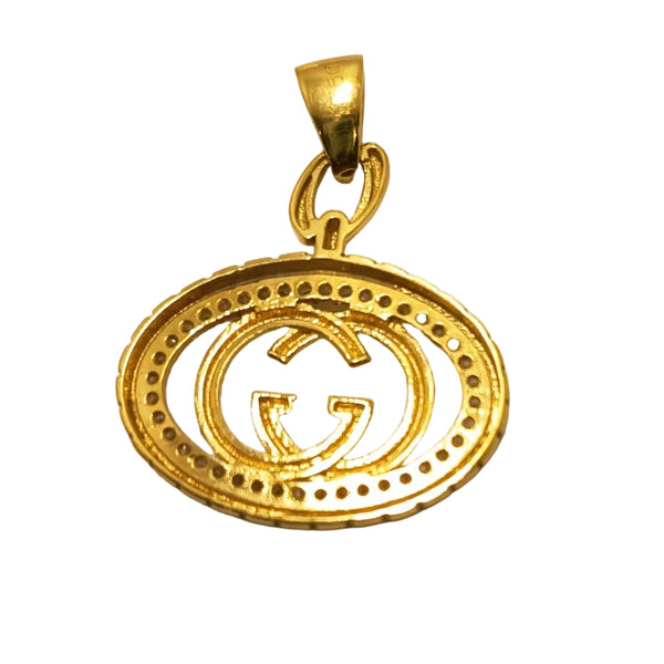 Pendentif Médaille Or Jaune 18 Carats avec Oxydes