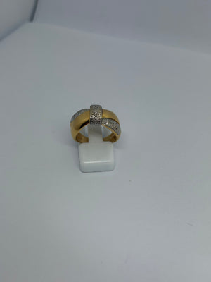 Bague Tank en Or Jaune 18 K - Taille 52
