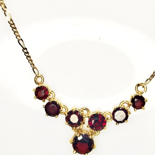 Collier Princesse en Or Jaune 18 K avec pierre Grenat - 5.93 Grs