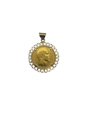 Pendentif 20 Francs Napoléon III en Or Jaune 1853