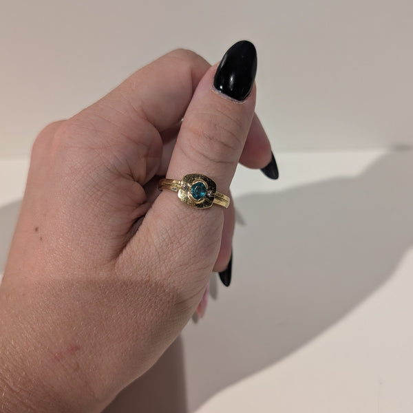 Bague Ancienne avec Pierre 18K Taille-54