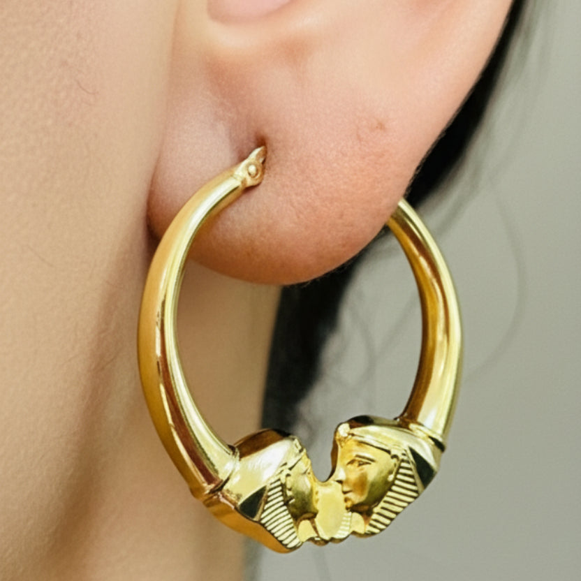 Boucles d'oreilles créoles or jaune 18K - 3.10gr