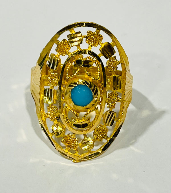 Bague Marquise en Or Jaune 21 K - Taille 51 - 4.42 G