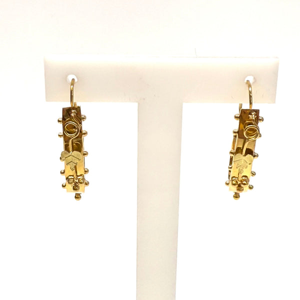 Boucles d'oreilles Or Jaune Dormeuses 18k 3.20 Grs