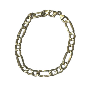 Bracelet Gourmette Or Jaune 18k, Maille Figaro