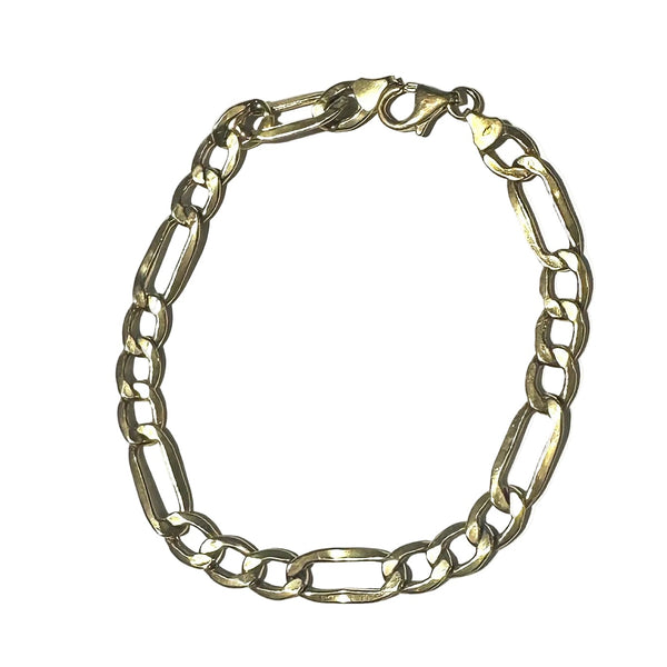 Bracelet Gourmette Or Jaune 18k, Maille Figaro